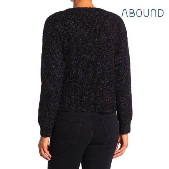 ABOUND Women's Casual V-Neck Long Sleeves Fuzzy Knit Pullover Sweater NWT‎ - Picture 2 of 9
